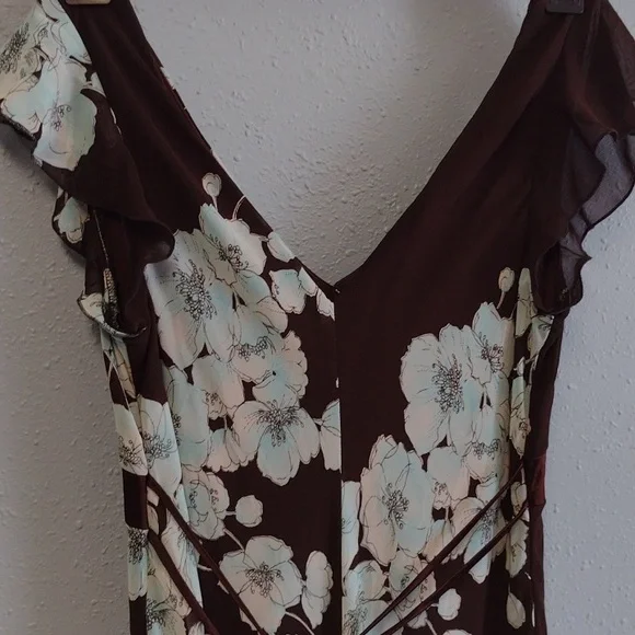 Studio Y Y2K  Floral V-Neck Dress in Brown and Blue size 7/8 - Picture 10 of 16